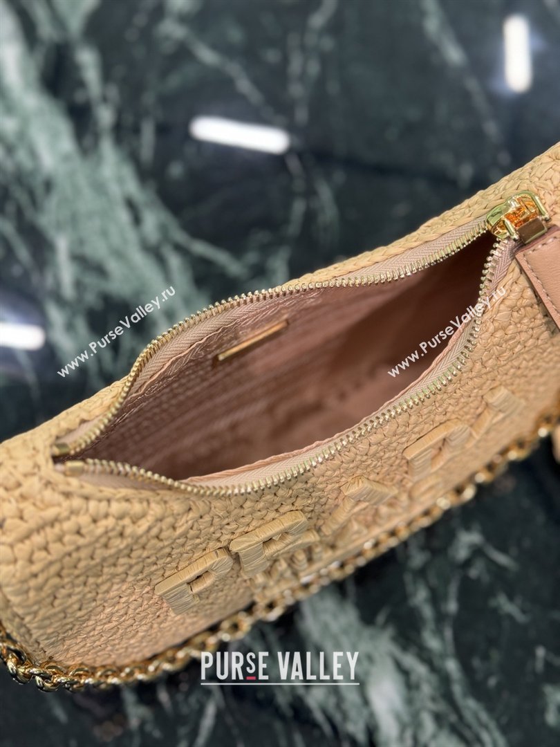 Prada Re-edition Crochet Raffia-effect Mini Bag with Gold Chain 1BC204 2026 (YZ-26032701)