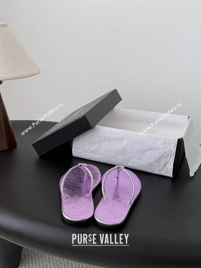 Chanel Thongs in Crackled Laminated Calfskin G47243 Purple Spring Summer 2026 (Y30-26032803)