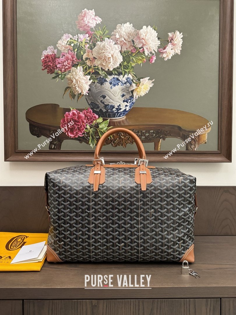 Goyard Bowling 45 Weekend Travel Bag Black/Tan 2026 (ZH-26033112)