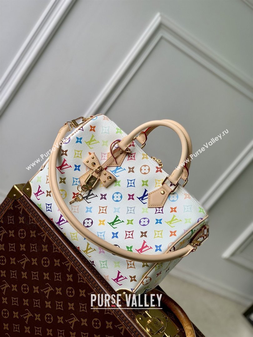 LV x TM Speedy Soft 30 Bag in Multicolor/White Canvas M27789 2026 (K-26033120)