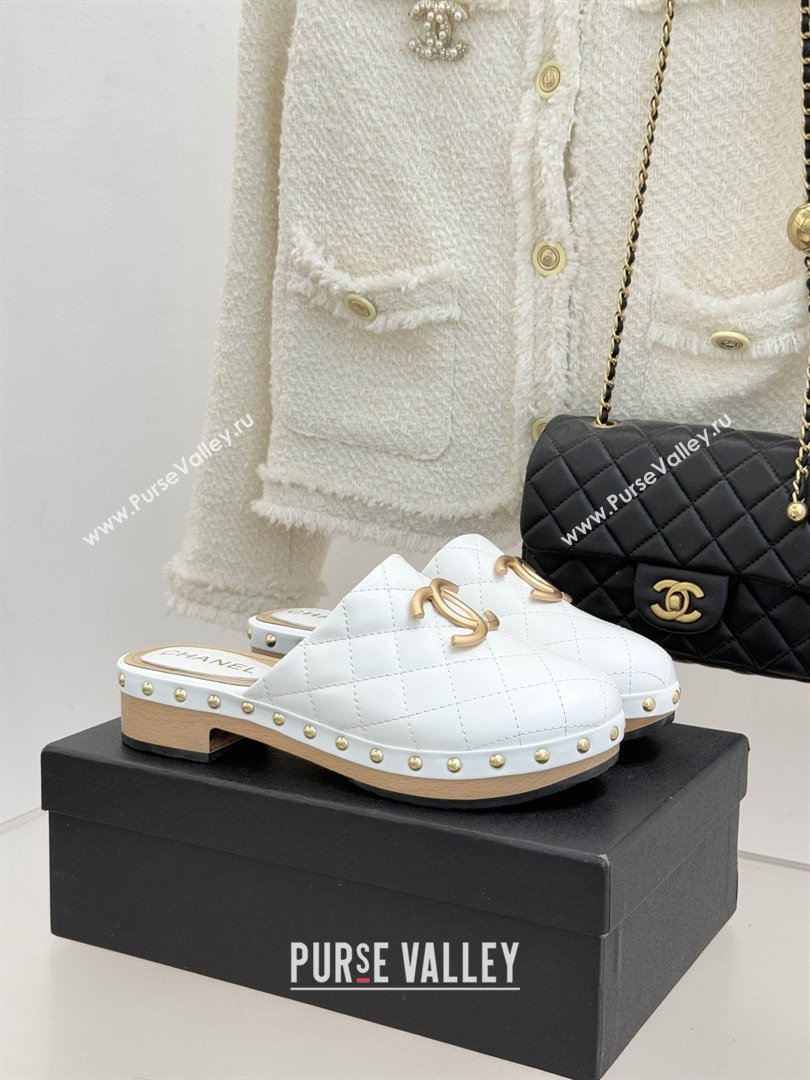 Chanel Calfskin Mules CH040205 White 2026 (MD-26040205)