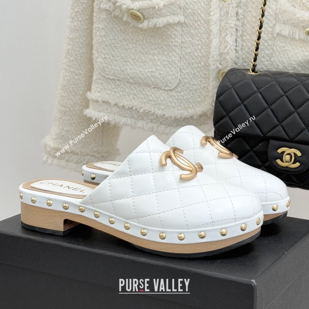 Chanel Calfskin Mules CH040205 White 2026 (MD-26040205)
