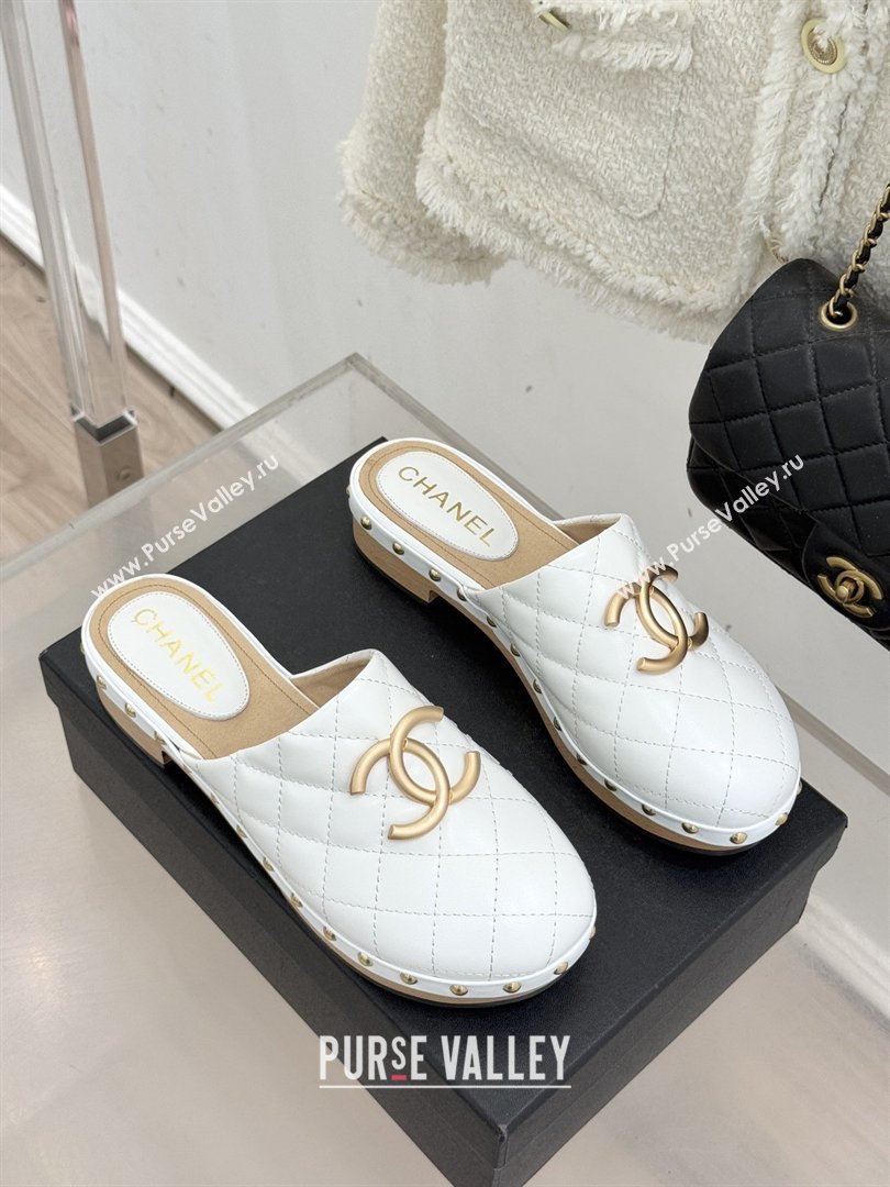 Chanel Calfskin Mules CH040205 White 2026 (MD-26040205)