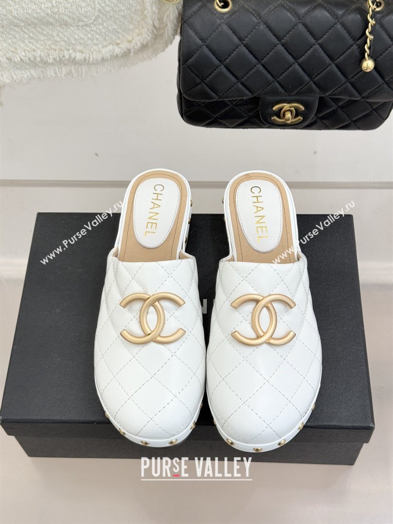 Chanel Calfskin Mules CH040205 White 2026 (MD-26040205)