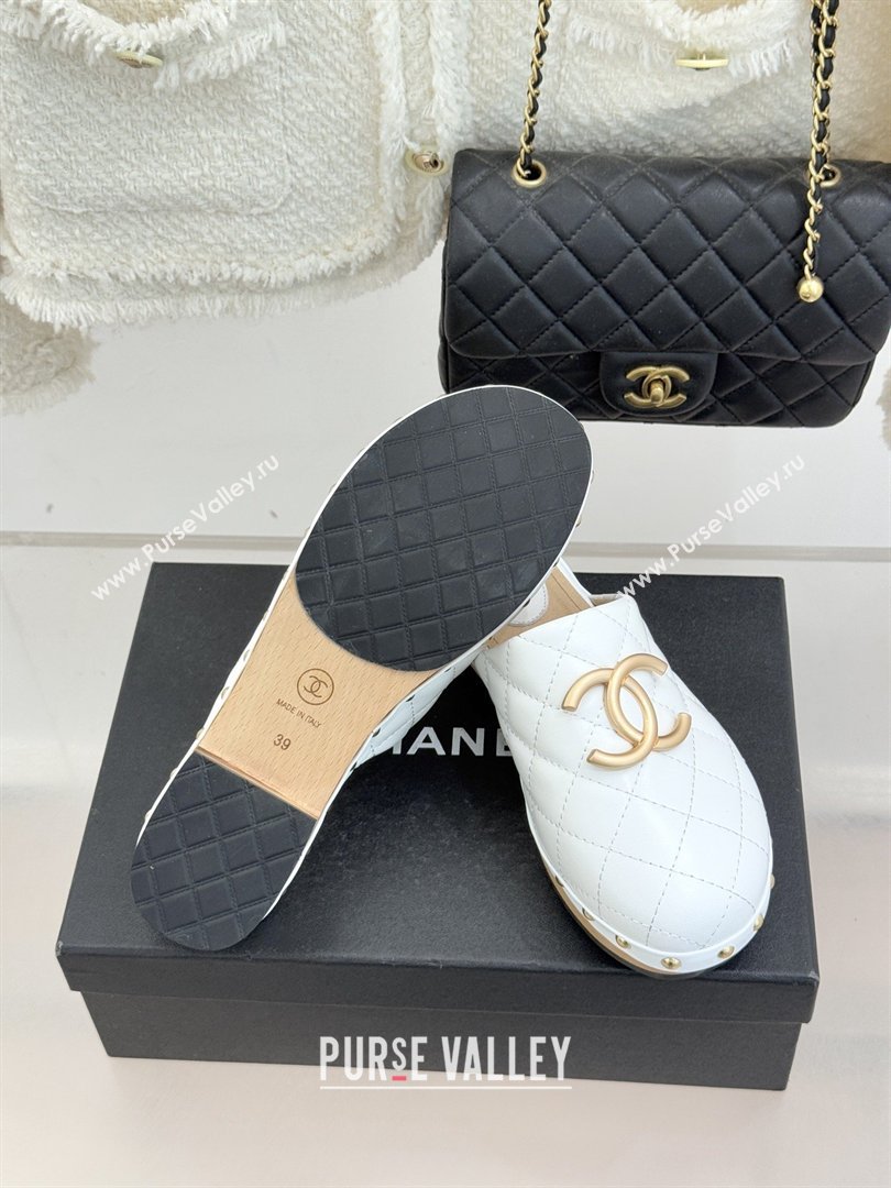 Chanel Calfskin Mules CH040205 White 2026 (MD-26040205)