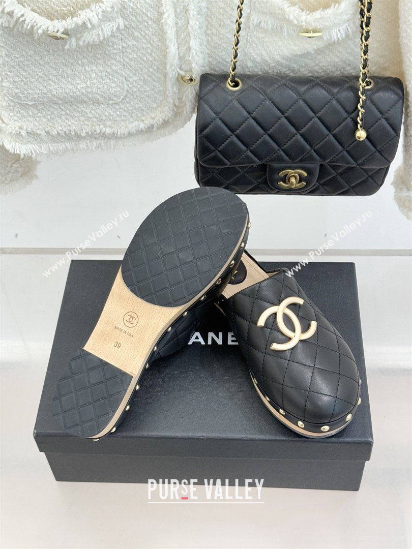 Chanel Calfskin Mules CH040206 Black 2026 (MD-26040206)