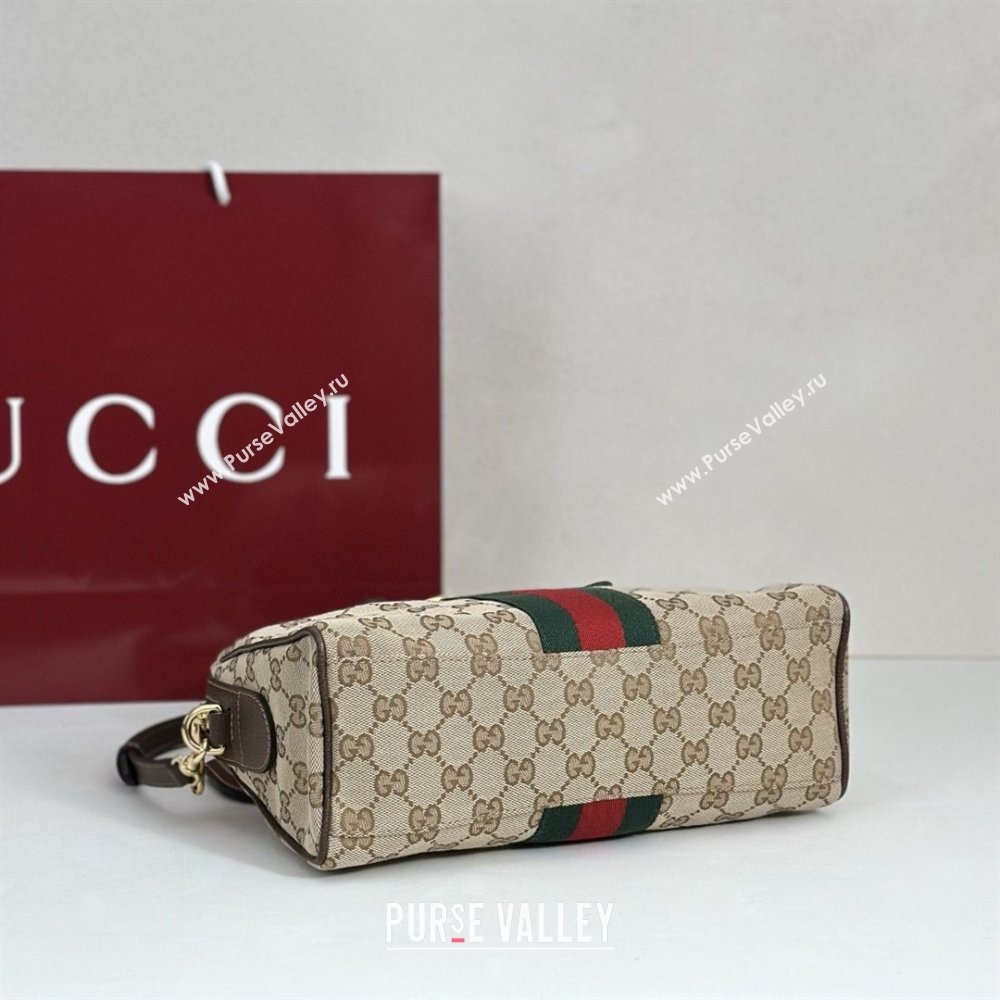 Gucci Borsetto Medium Boston Bag in Sand Dark Brown GG Canvas 866732 2026 (DLH-26040203)