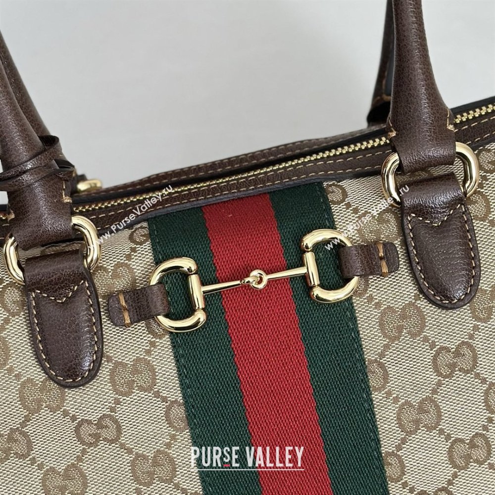 Gucci Borsetto Medium Boston Bag in Sand Dark Brown GG Canvas 866732 2026 (DLH-26040203)