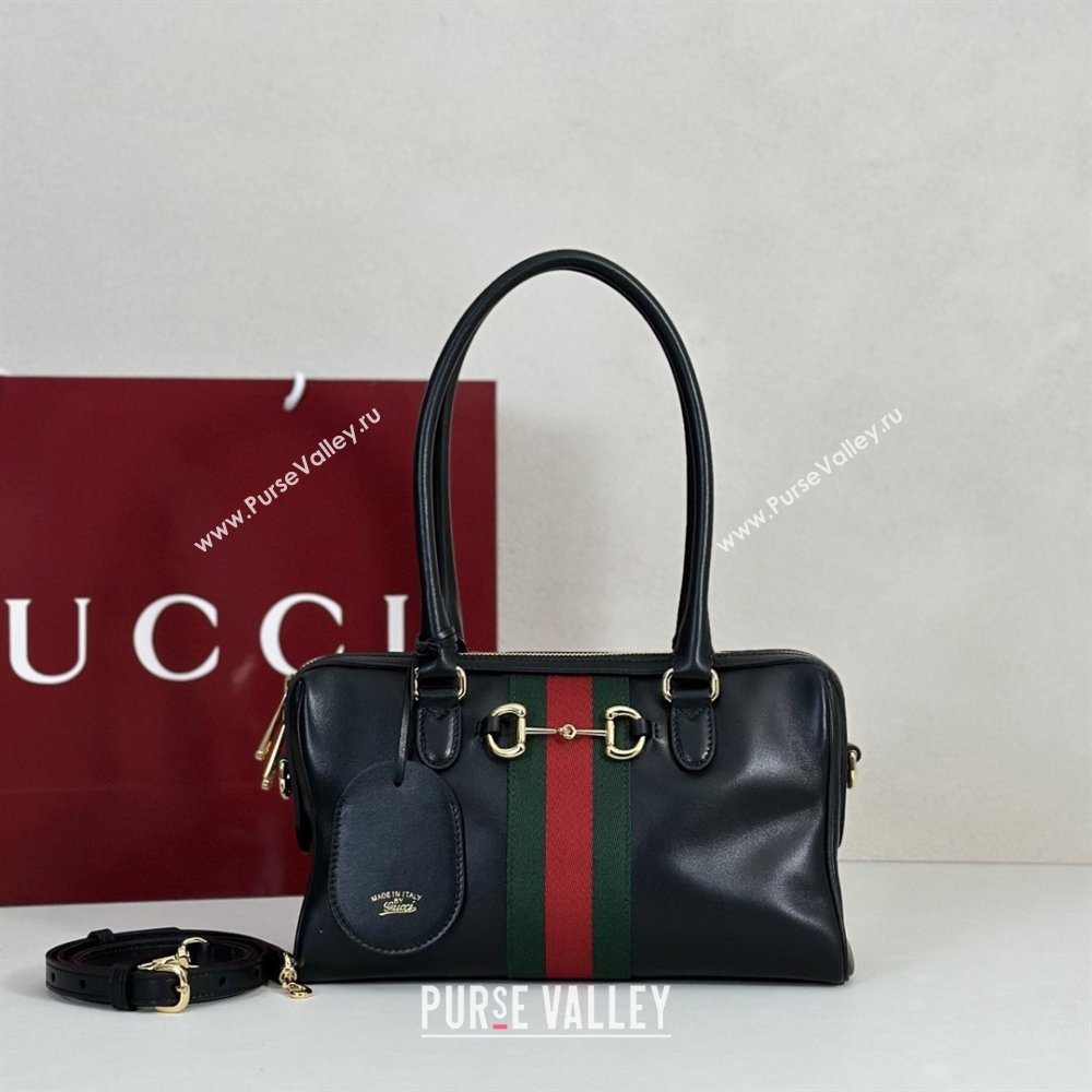 Gucci Borsetto Medium Boston Bag in Black Soft Leather 866732 2026 (DLH-26040302)