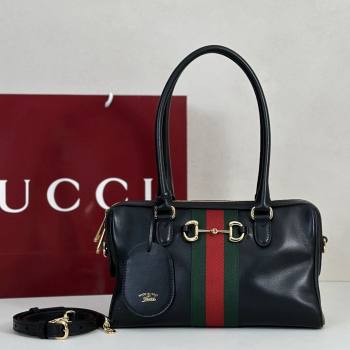Gucci Borsetto Medium Boston Bag in Black Soft Leather 866732 2026 (DLH-26040302)