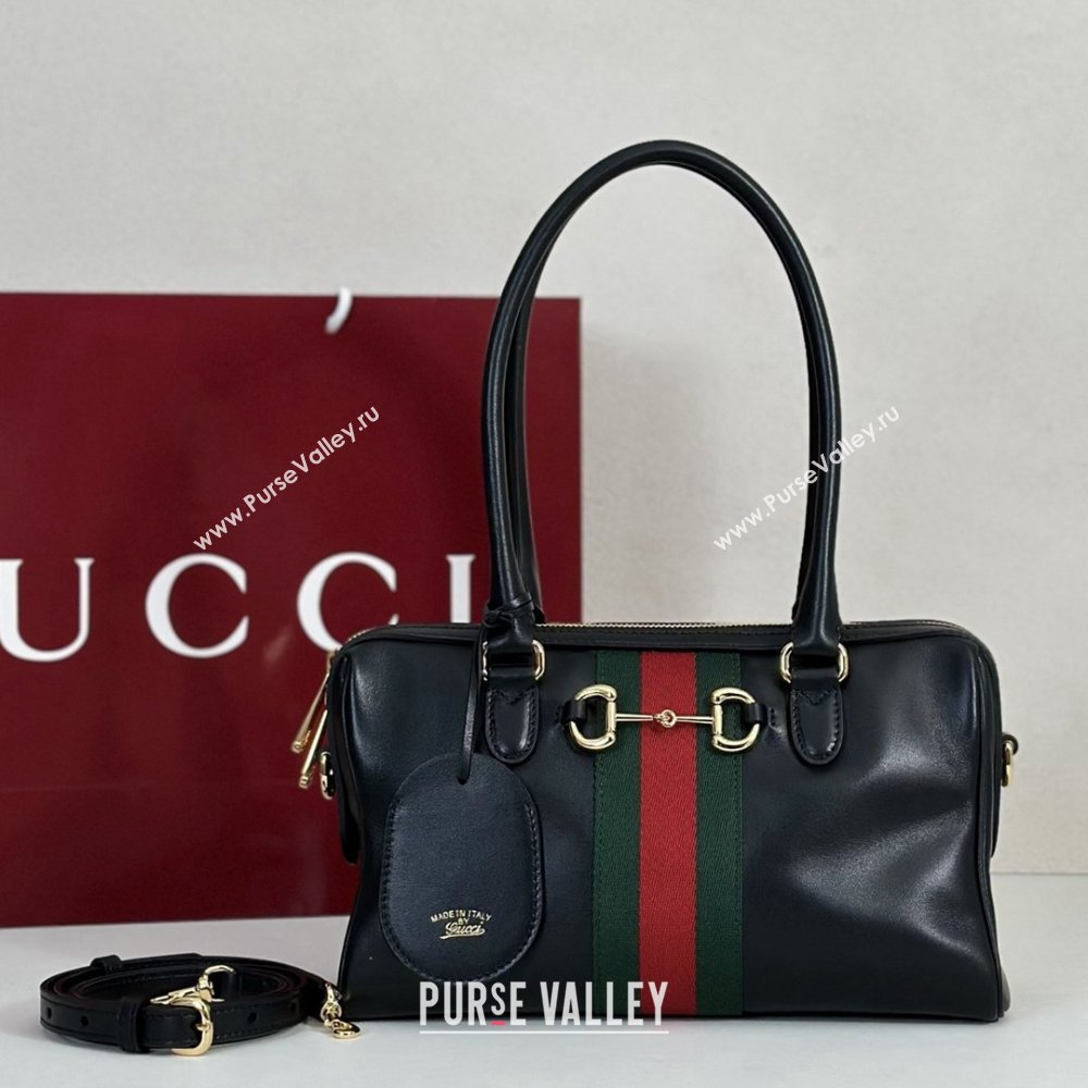 Gucci Borsetto Medium Boston Bag in Black Soft Leather 866732 2026 (DLH-26040302)
