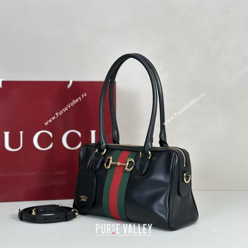 Gucci Borsetto Medium Boston Bag in Black Soft Leather 866732 2026 (DLH-26040302)