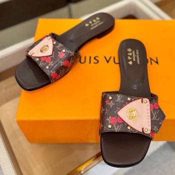 Louis Vuitton LV Frame Flat Mule in Monogram Canvas Brown/Red 2026 (KL-26040312)