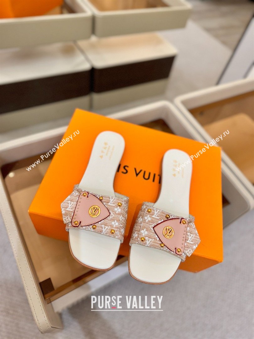 Louis Vuitton LV Frame Flat Mule in Monogram Canvas Beige/White 2026 (KL-26040313)
