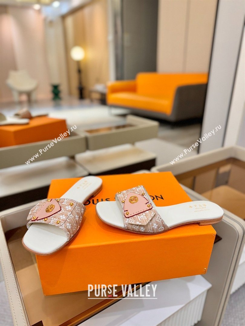 Louis Vuitton LV Frame Flat Mule in Monogram Canvas Beige/White 2026 (KL-26040313)