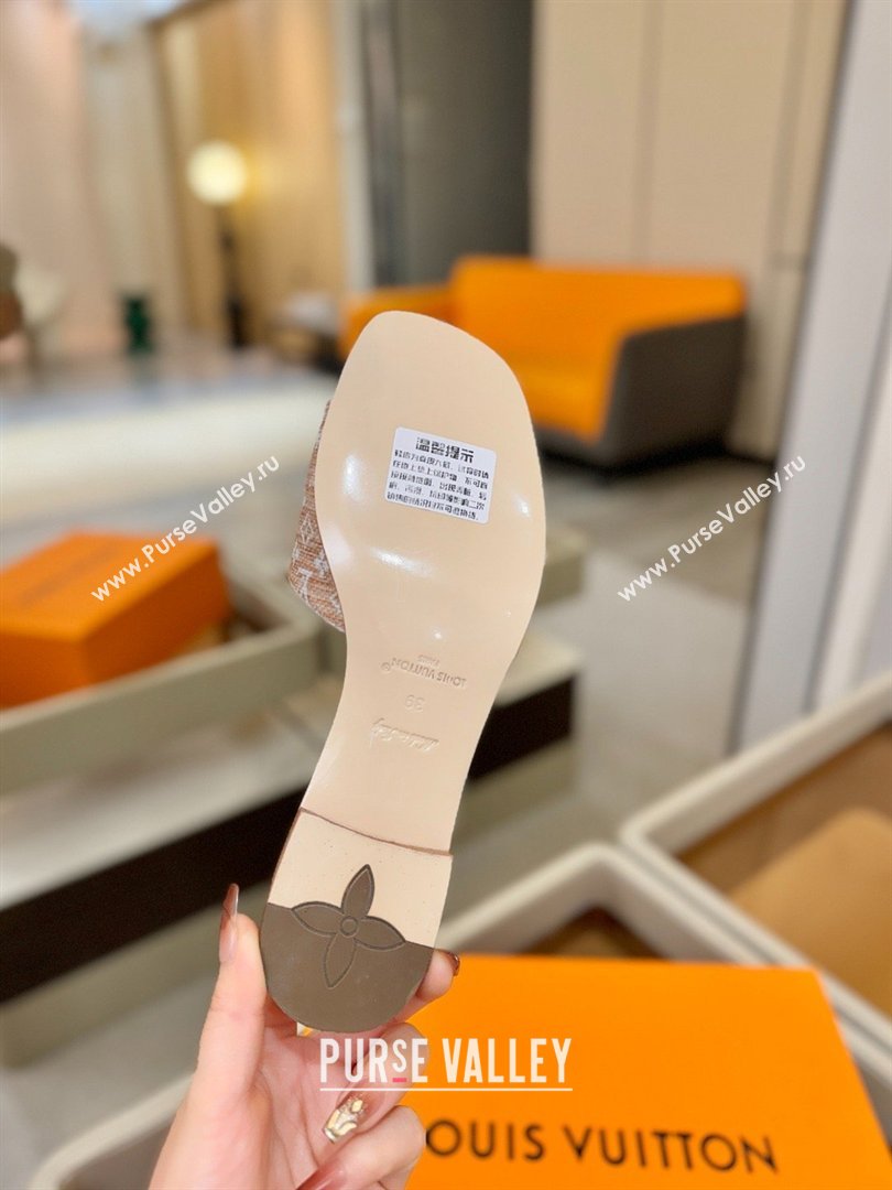 Louis Vuitton LV Frame Flat Mule in Monogram Canvas Beige/White 2026 (KL-26040313)