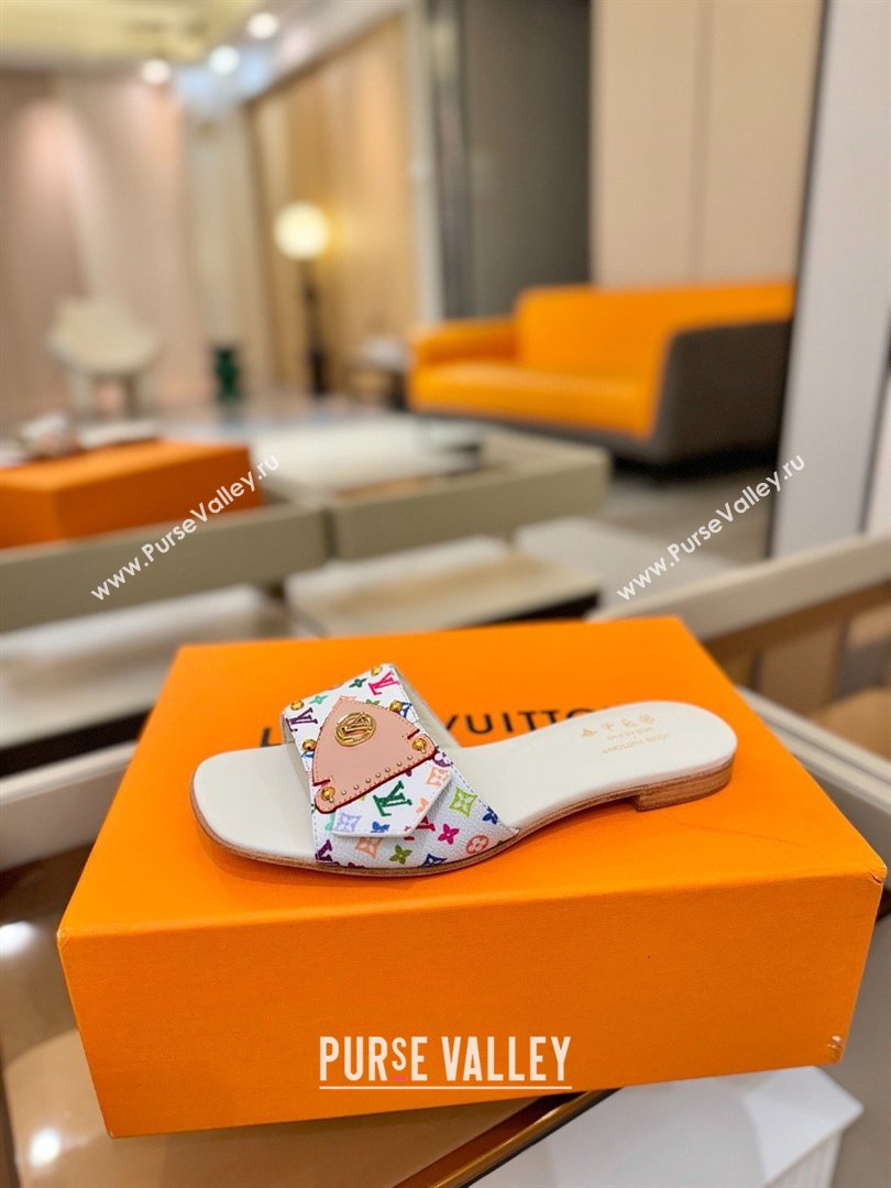 Louis Vuitton LV Frame Flat Mule in Monogram Canvas White 2026 (KL-26040314)
