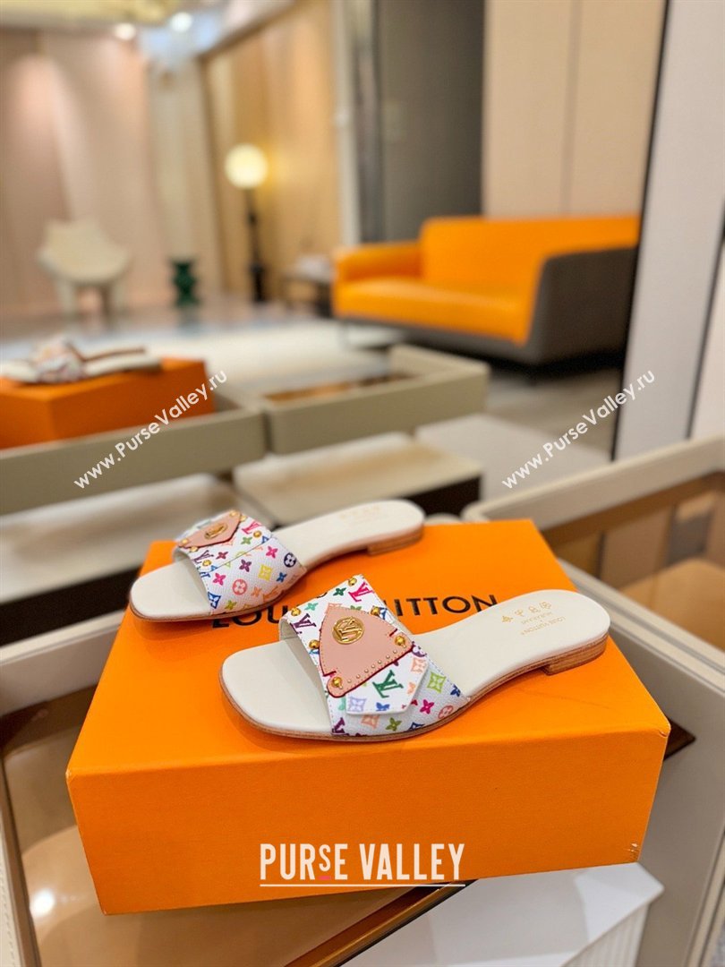 Louis Vuitton LV Frame Flat Mule in Monogram Canvas White 2026 (KL-26040314)