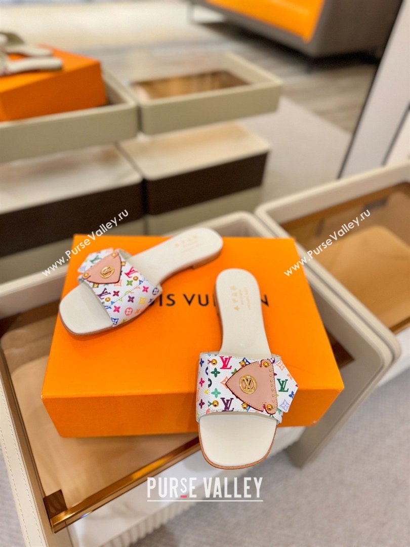Louis Vuitton LV Frame Flat Mule in Monogram Canvas White 2026 (KL-26040314)