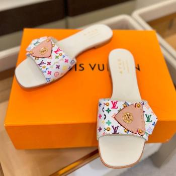 Louis Vuitton LV Frame Flat Mule in Monogram Canvas White 2026 (KL-26040314)