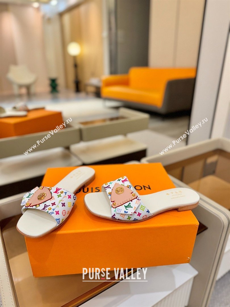 Louis Vuitton LV Frame Flat Mule in Monogram Canvas White 2026 (KL-26040314)