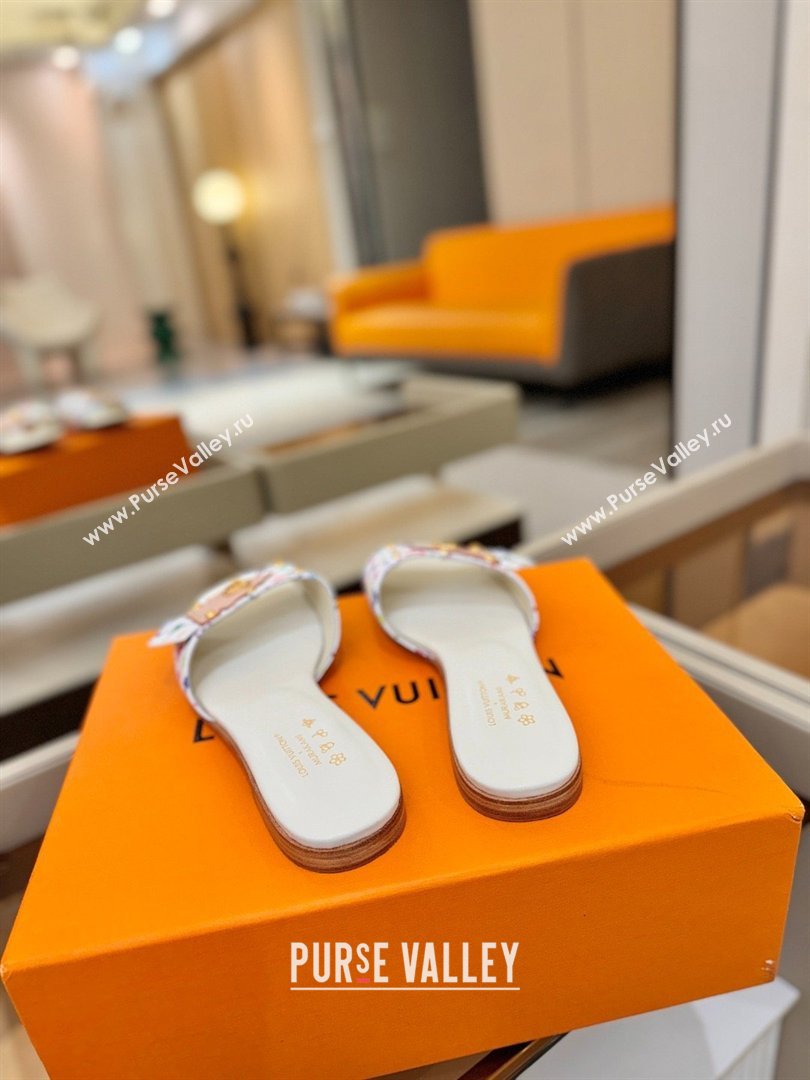Louis Vuitton LV Frame Flat Mule in Monogram Canvas White 2026 (KL-26040314)