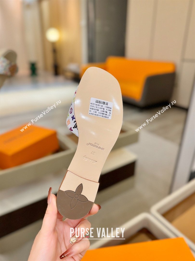 Louis Vuitton LV Frame Flat Mule in Monogram Canvas White 2026 (KL-26040314)