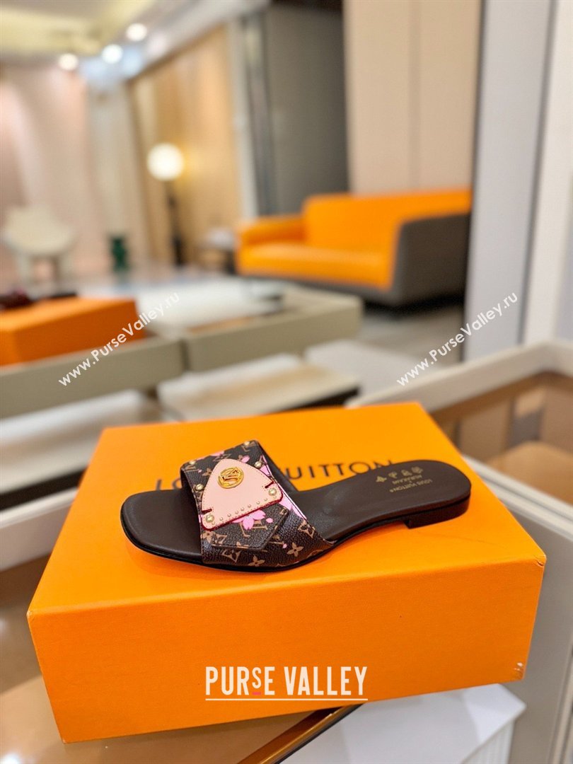 Louis Vuitton LV Frame Flat Mule in Monogram Canvas Brown/Pink 2026 (KL-26040315)
