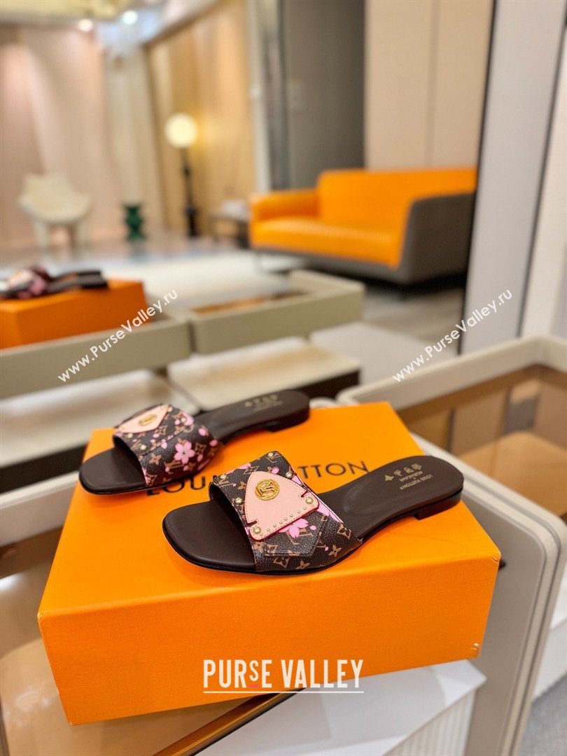 Louis Vuitton LV Frame Flat Mule in Monogram Canvas Brown/Pink 2026 (KL-26040315)