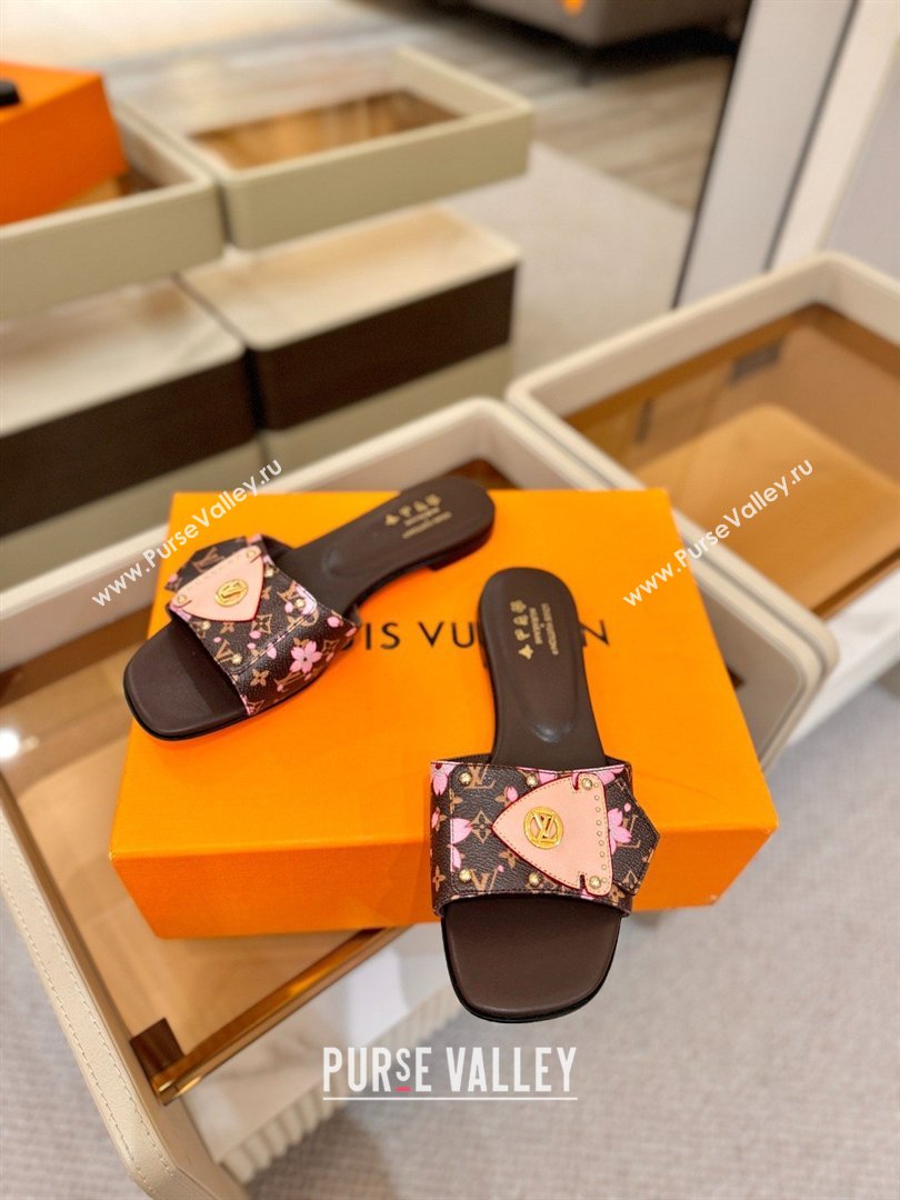 Louis Vuitton LV Frame Flat Mule in Monogram Canvas Brown/Pink 2026 (KL-26040315)