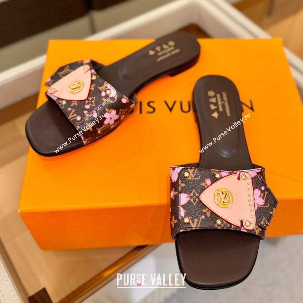 Louis Vuitton LV Frame Flat Mule in Monogram Canvas Brown/Pink 2026 (KL-26040315)