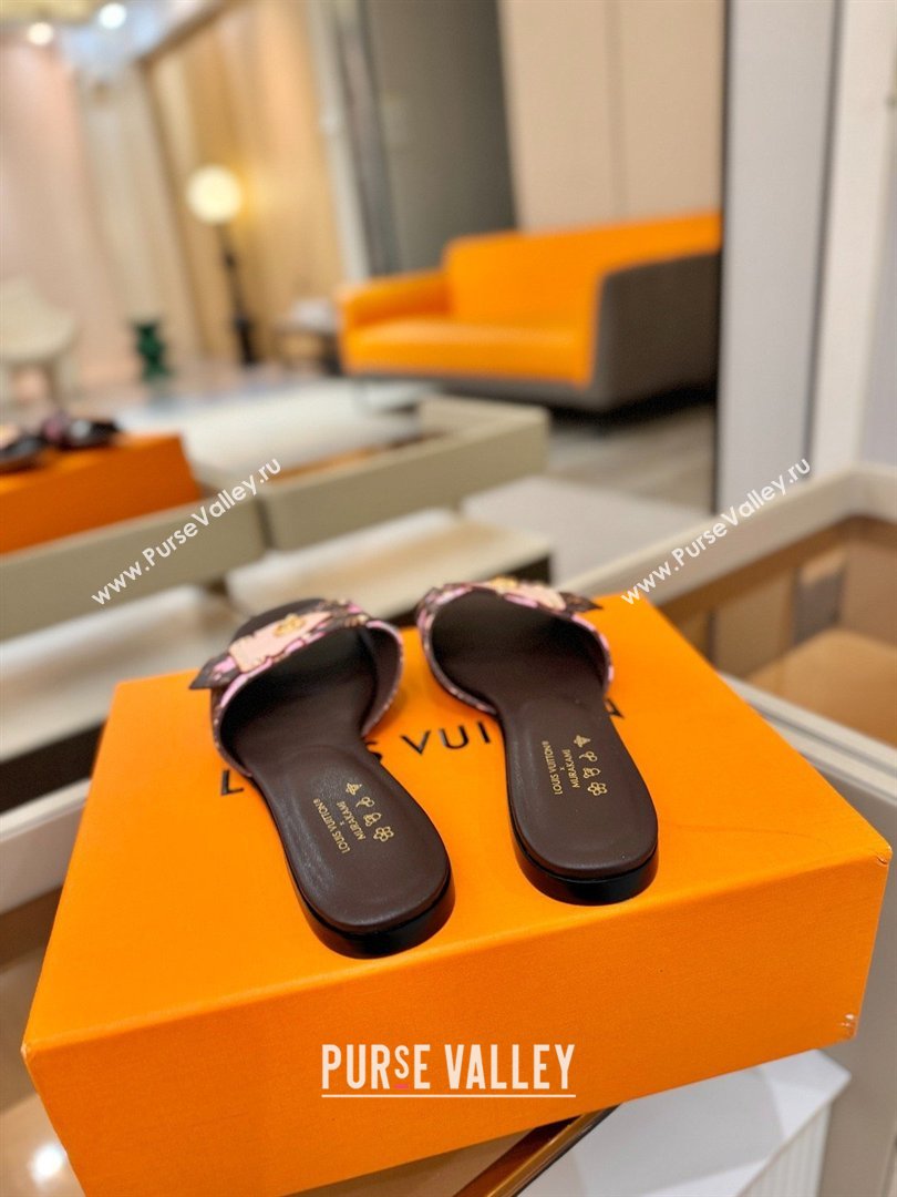 Louis Vuitton LV Frame Flat Mule in Monogram Canvas Brown/Pink 2026 (KL-26040315)