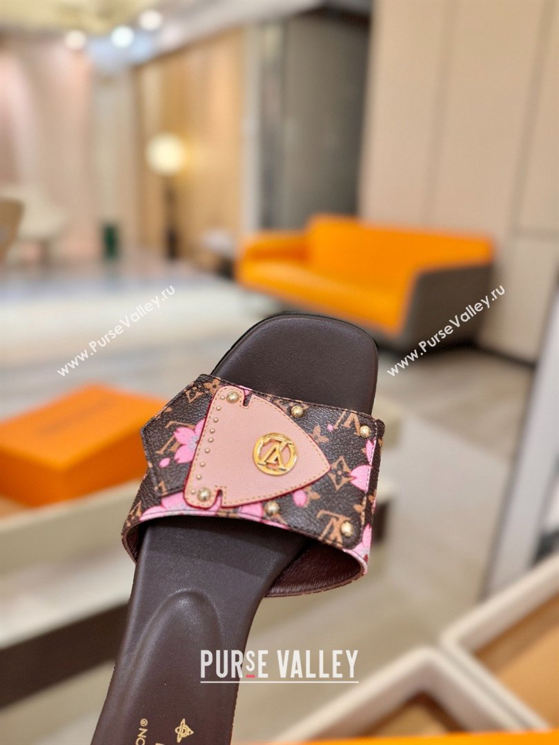 Louis Vuitton LV Frame Flat Mule in Monogram Canvas Brown/Pink 2026 (KL-26040315)