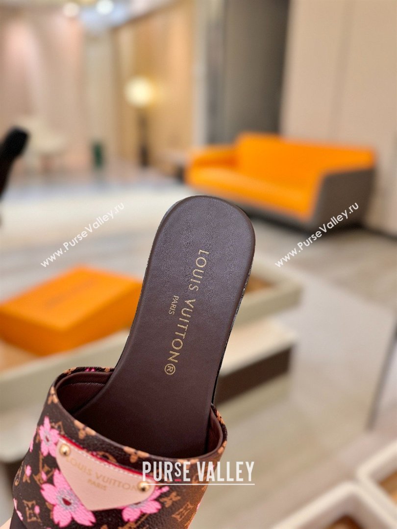 Louis Vuitton Lily Flat Mule in Monogram Canvas Brown/Pink 2026 (KL-26040305)