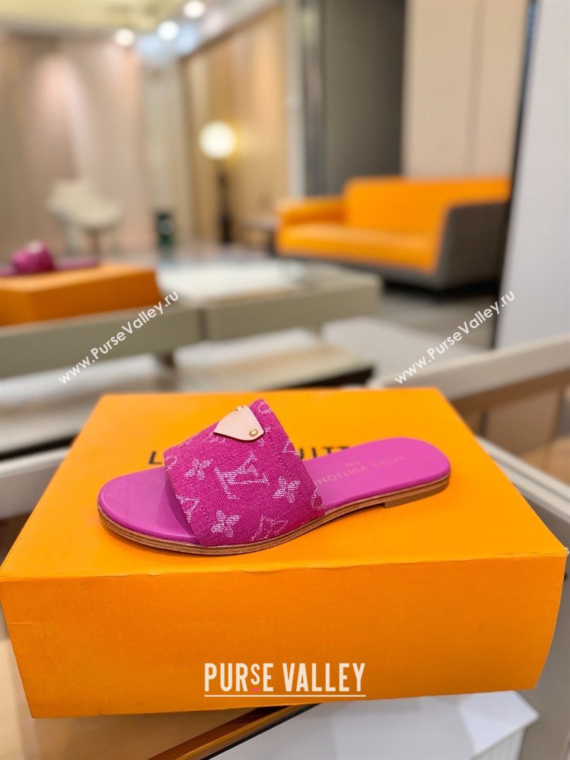 Louis Vuitton Lily Flat Mule in Monogram Denim Fuschia 2026 (KL-26040306)