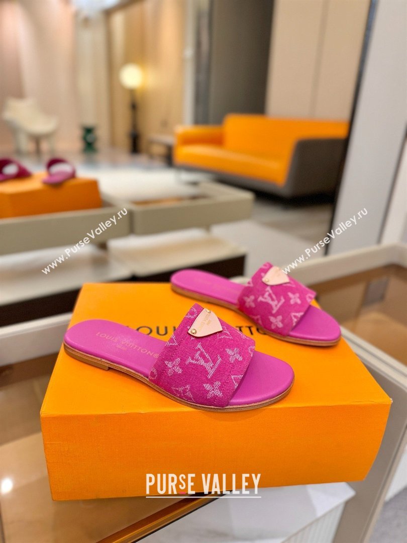 Louis Vuitton Lily Flat Mule in Monogram Denim Fuschia 2026 (KL-26040306)
