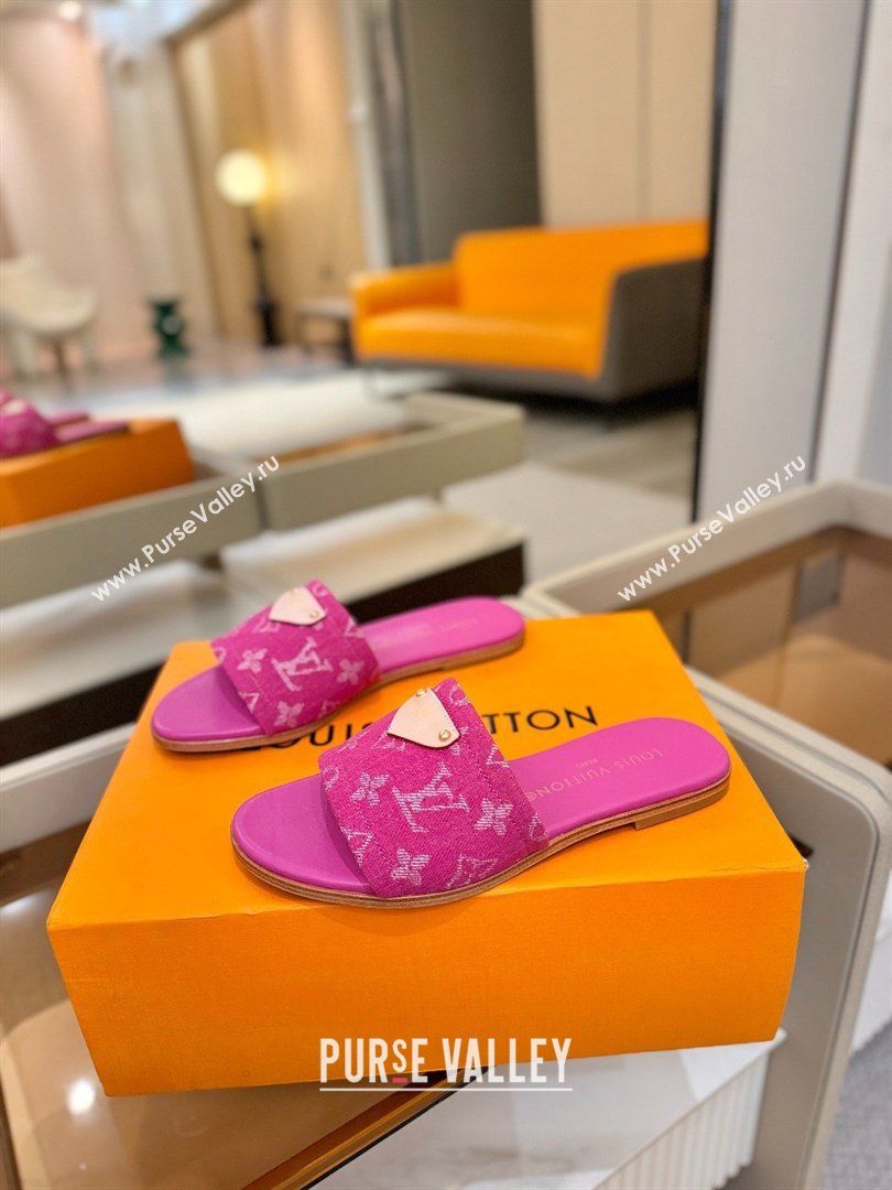 Louis Vuitton Lily Flat Mule in Monogram Denim Fuschia 2026 (KL-26040306)