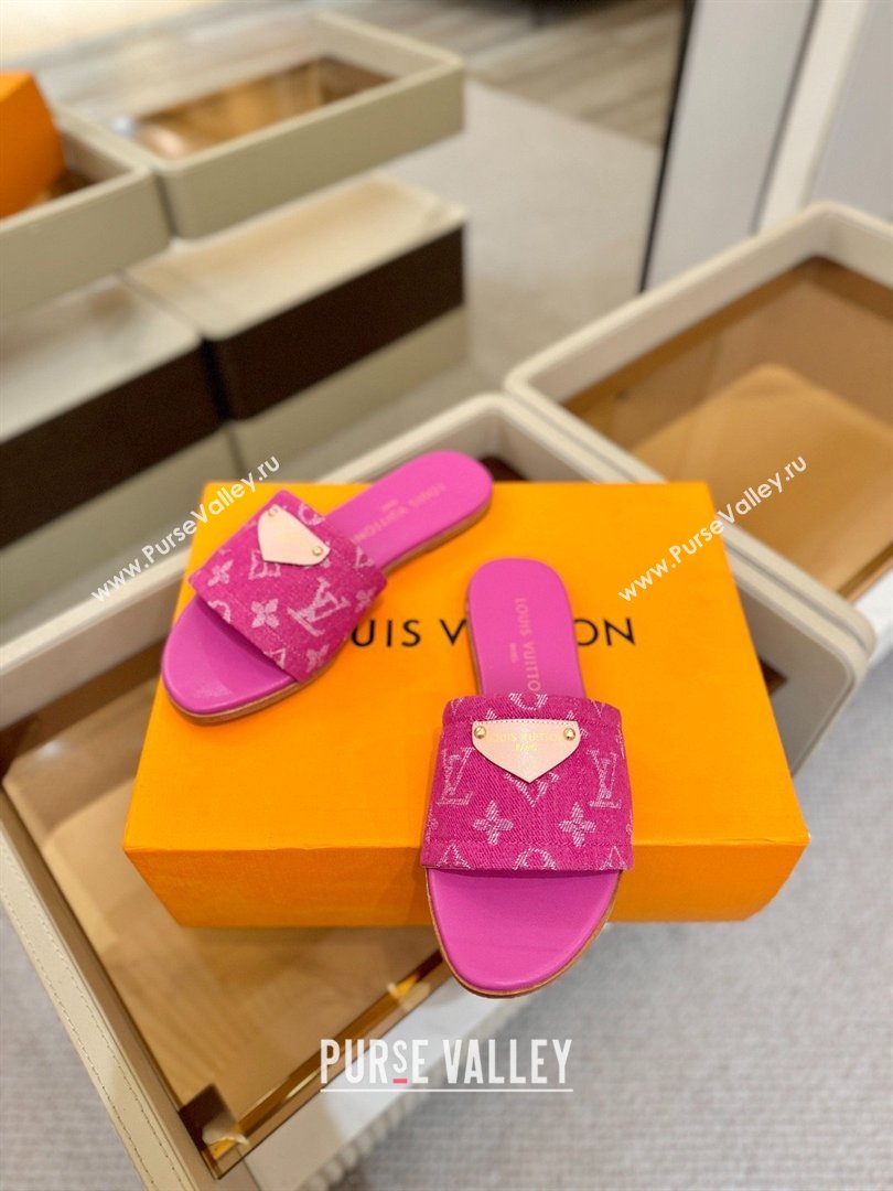 Louis Vuitton Lily Flat Mule in Monogram Denim Fuschia 2026 (KL-26040306)