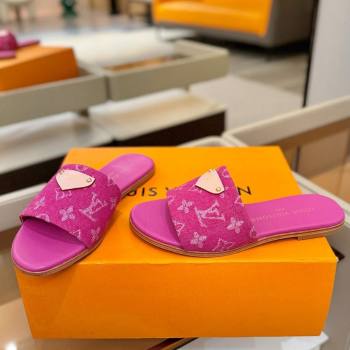 Louis Vuitton Lily Flat Mule in Monogram Denim Fuschia 2026 (KL-26040306)