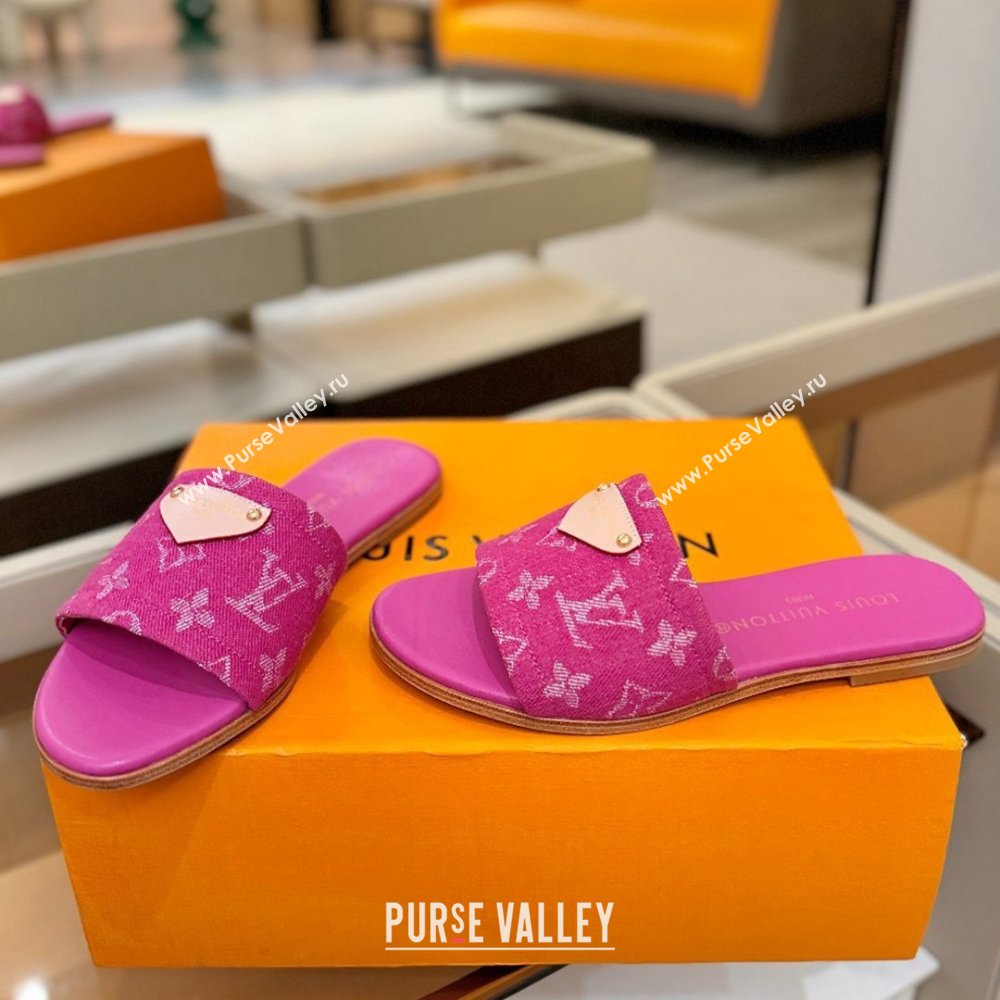 Louis Vuitton Lily Flat Mule in Monogram Denim Fuschia 2026 (KL-26040306)