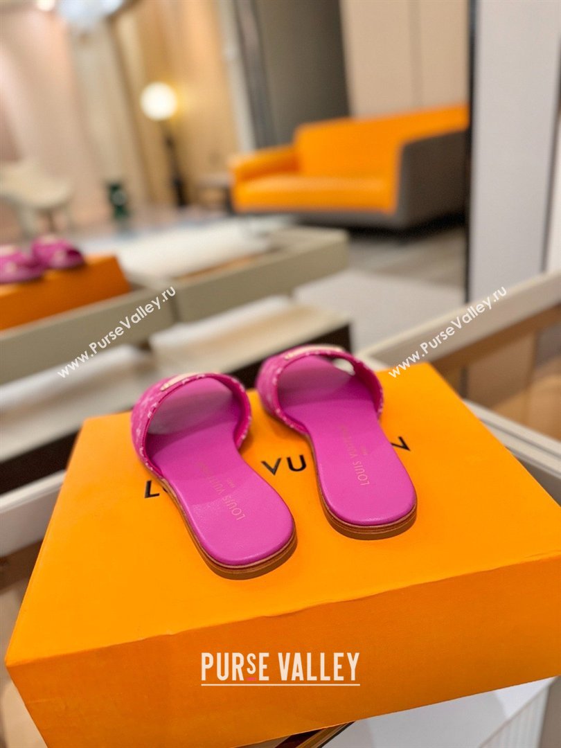 Louis Vuitton Lily Flat Mule in Monogram Denim Fuschia 2026 (KL-26040306)