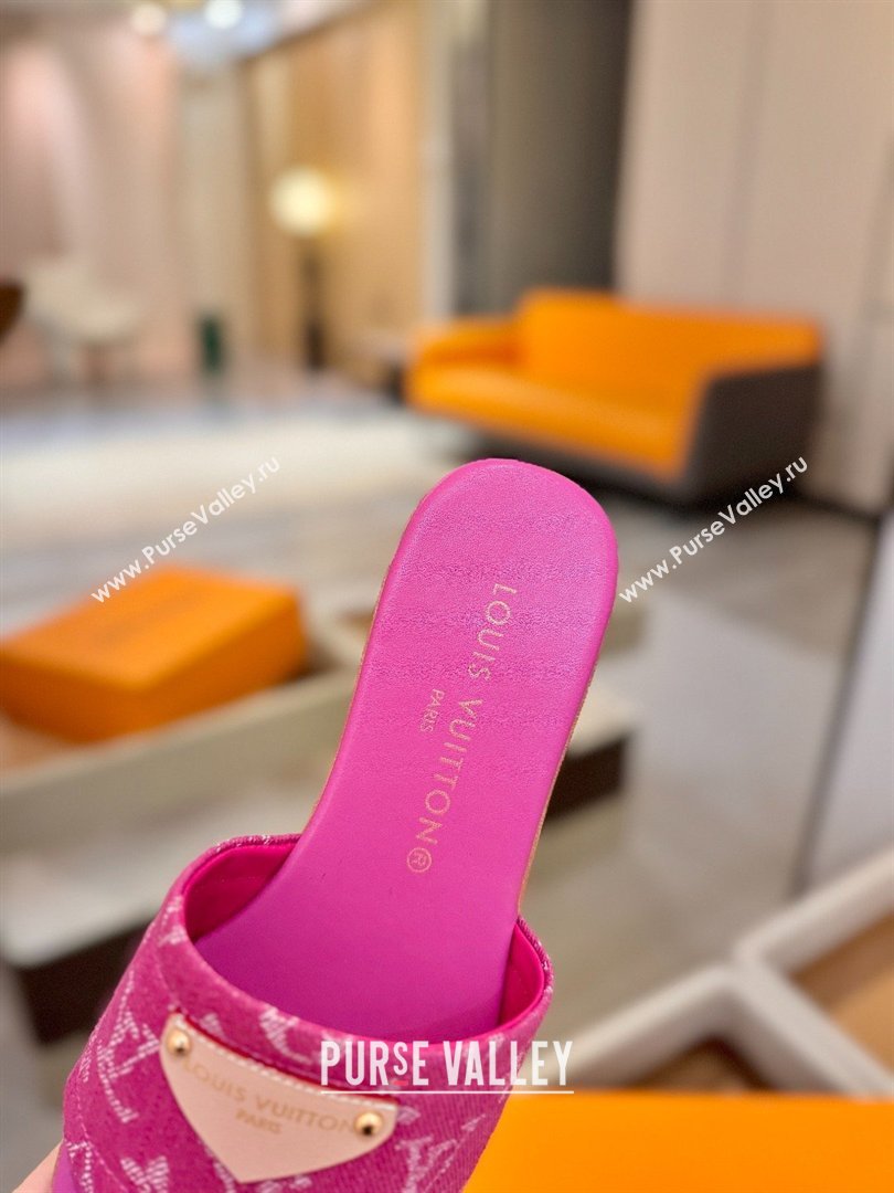 Louis Vuitton Lily Flat Mule in Monogram Denim Fuschia 2026 (KL-26040306)