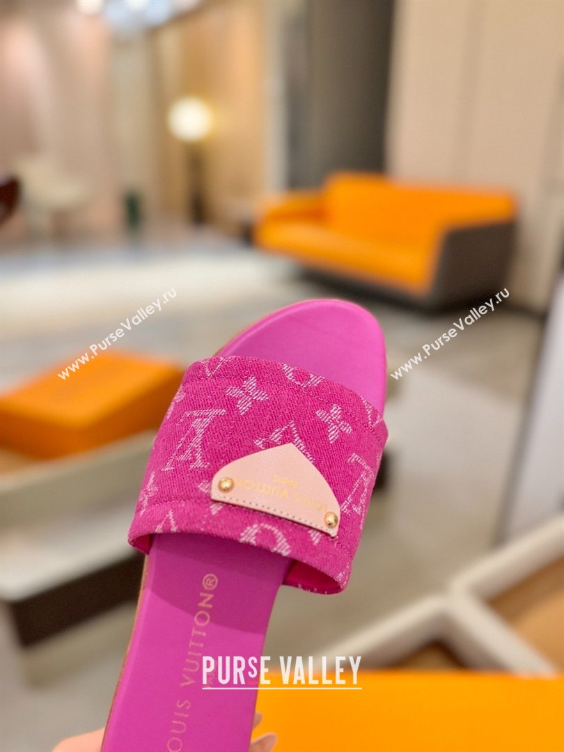 Louis Vuitton Lily Flat Mule in Monogram Denim Fuschia 2026 (KL-26040306)