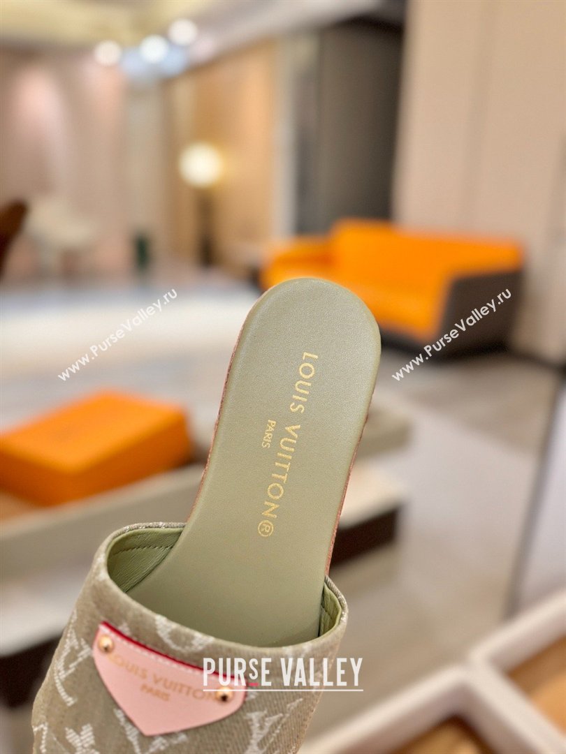 Louis Vuitton Lily Flat Mule in Monogram Denim Pale Green 2026 (KL-26040307)