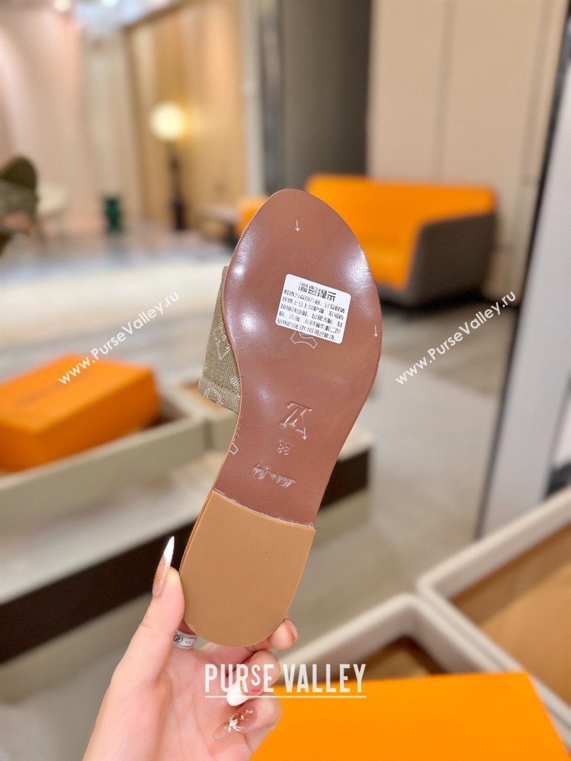 Louis Vuitton Lily Flat Mule in Monogram Denim Pale Green 2026 (KL-26040307)