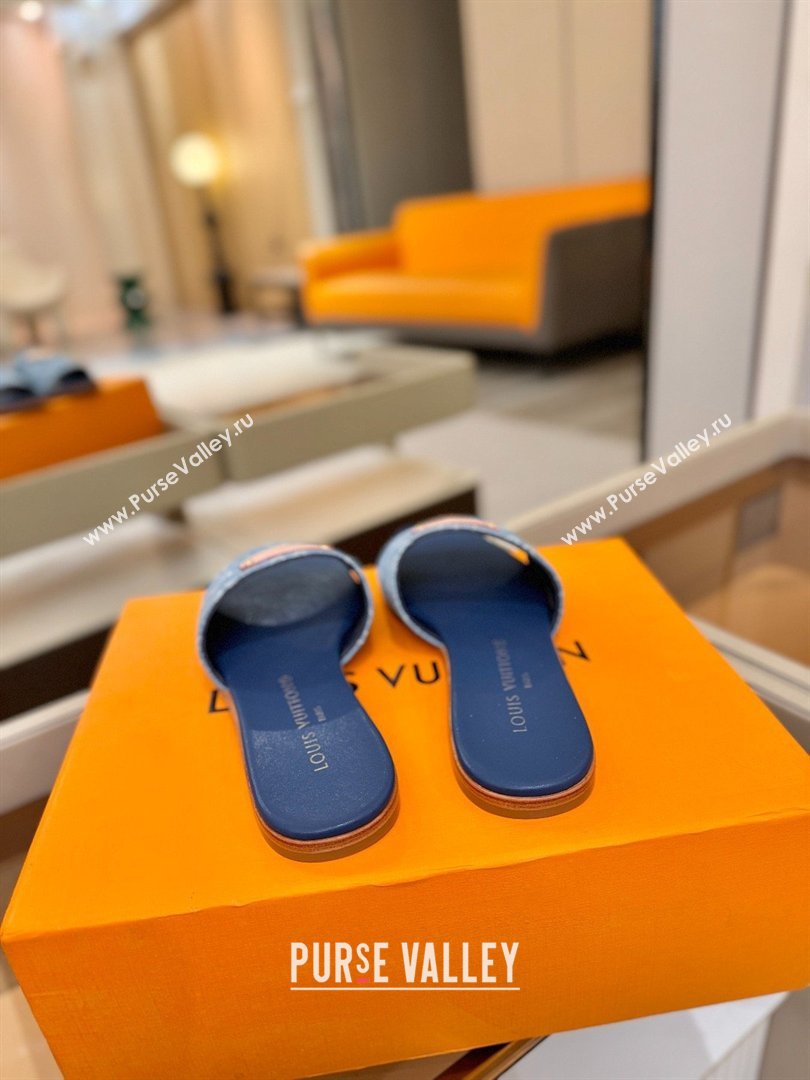Louis Vuitton Lily Flat Mule in Monogram Denim Blue 2026 (KL-26040308)