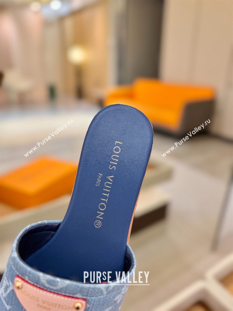 Louis Vuitton Lily Flat Mule in Monogram Denim Blue 2026 (KL-26040308)
