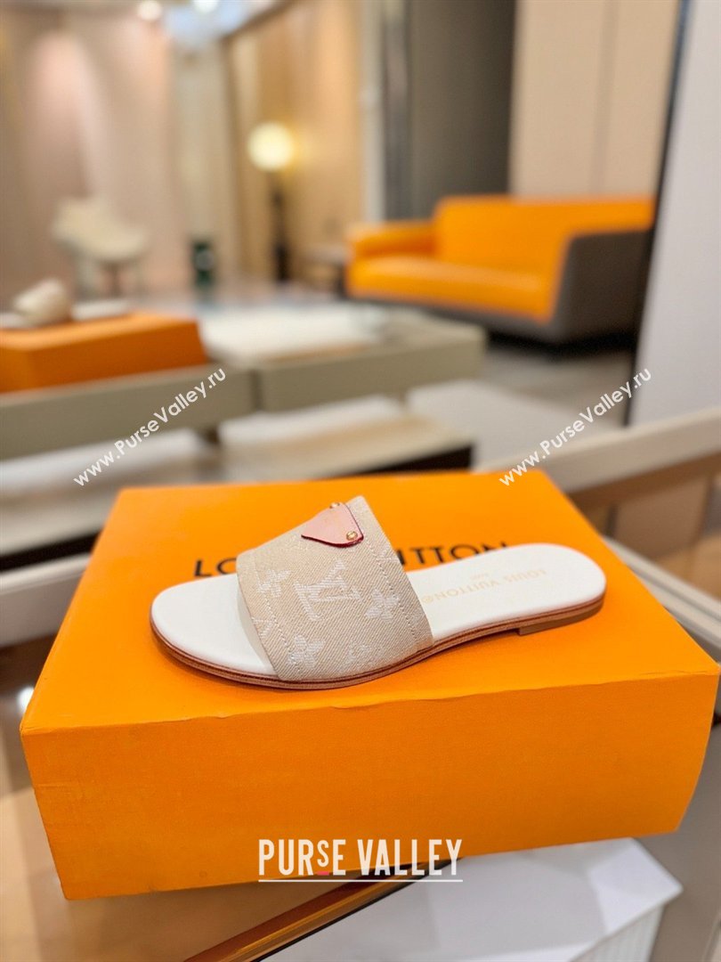 Louis Vuitton Lily Flat Mule in Monogram Denim Greige 2026 (KL-26040309)