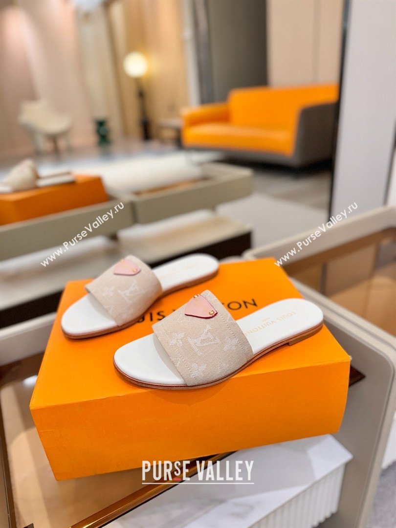Louis Vuitton Lily Flat Mule in Monogram Denim Greige 2026 (KL-26040309)