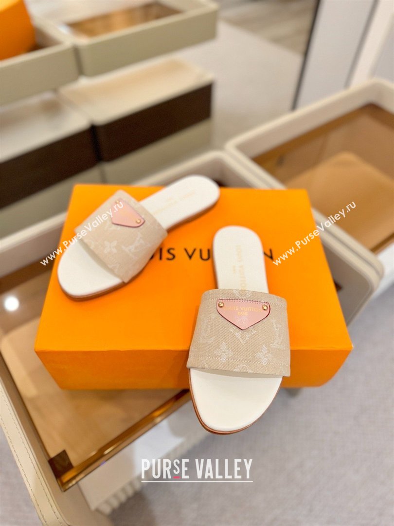 Louis Vuitton Lily Flat Mule in Monogram Denim Greige 2026 (KL-26040309)